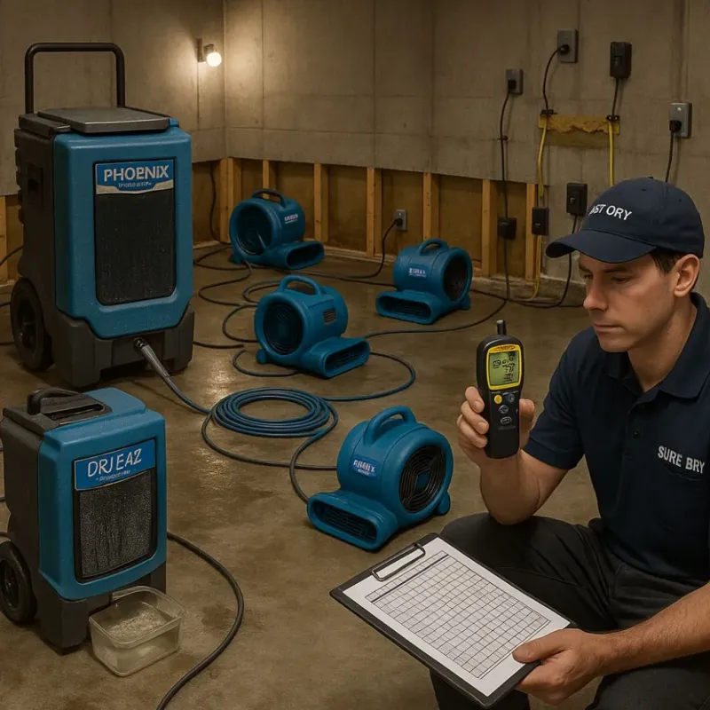 Structural Drying and Dehumidification process in Lovingston, VA